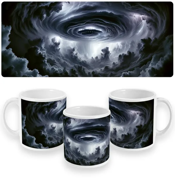 Stormy Skies & Hidden UFO Ceramic Mug