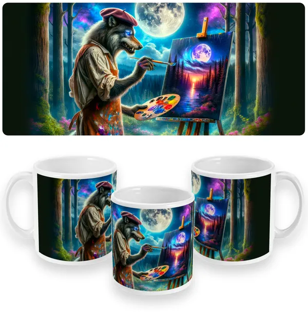 Artistic Werewolf Painter Mug