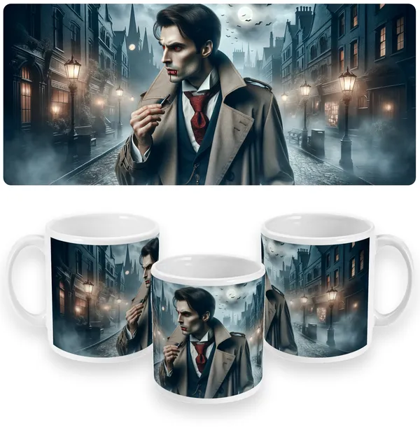Gothic Noir Vampire Detective Mug