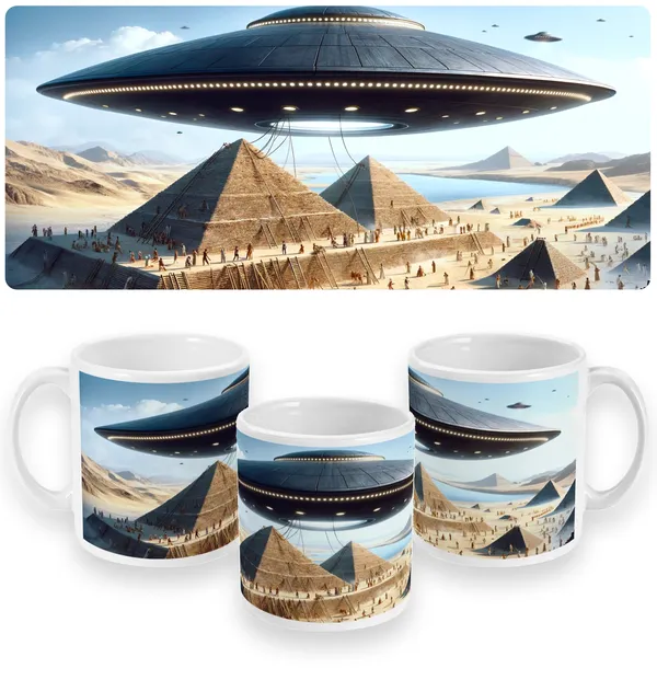 Ancient Mysteries Unveiled - UFO & Pyramids Mug