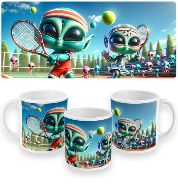 Galactic Tennis Showdown Mug