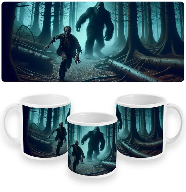 Forest Chase - Zombie vs Bigfoot Mug