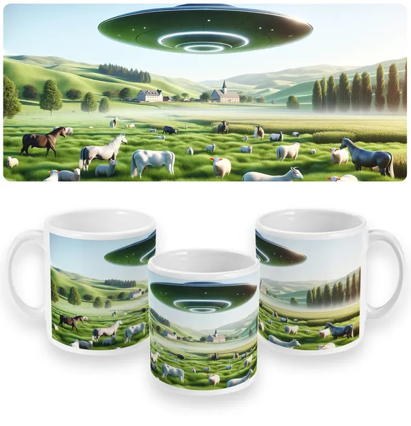 Rural Encounter - UFO in the Countryside Mug
