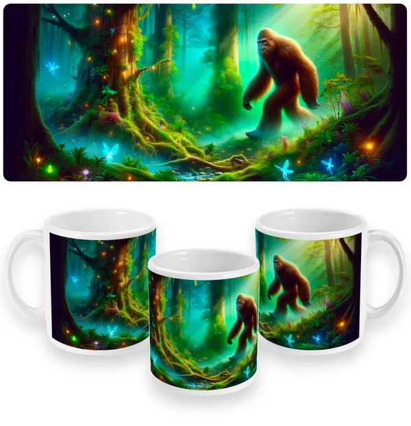 Enchanted Forest Bigfoot  Mystical Mug