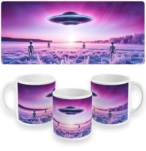 Mystic Sunset and Aliens Mug