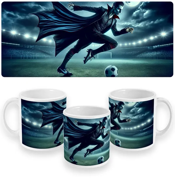 Midnight Match Vampire Soccer Player Mug