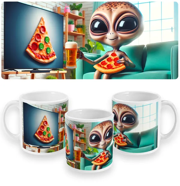 Alien Pizza Night Mug