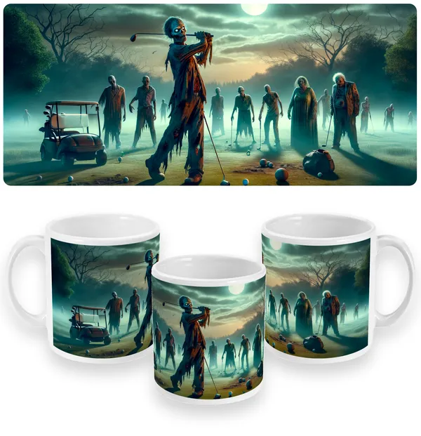 Zombie Golfers - Moonlit Fairway Frenzy Mug