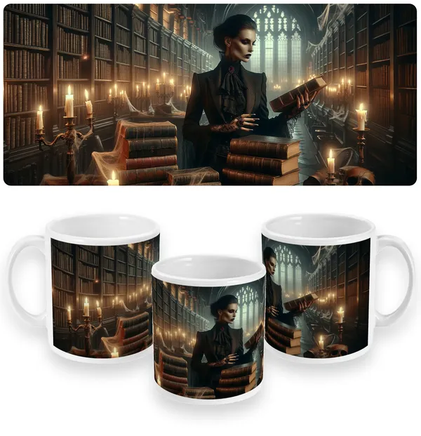 Gothic Librarian Vampire Mug