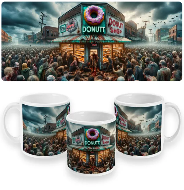 Zombie Doughnut Shop Siege Mug