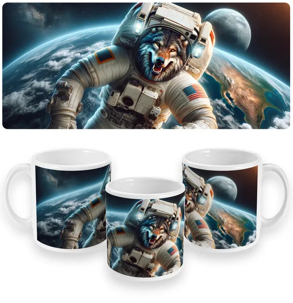 Lunar Howl Werewolf Astronaut Space Mug